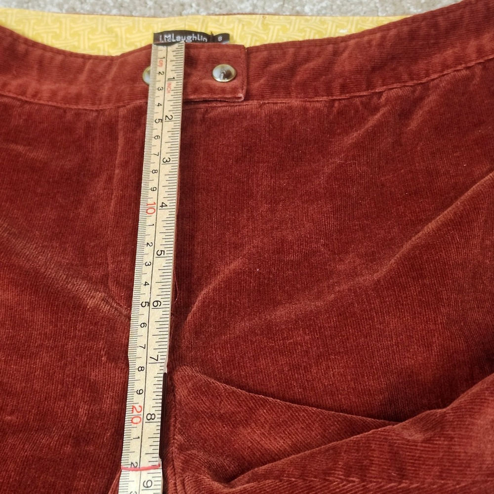 J. McLaughlin Pants Corduroy Rust Orange Cotton Blend Classic Preppy Size‎ 8 - Picture 8 of 12